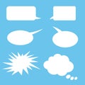 Vector set of stickers of speech bubbles. Blank empty white Royalty Free Stock Photo