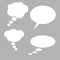 Vector set of stickers of speech bubbles. Blank empty white Royalty Free Stock Photo