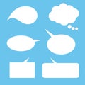 Vector set of stickers of speech bubbles. Blank empty white Royalty Free Stock Photo