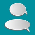 Vector set of stickers of speech bubbles. Blank empty white Royalty Free Stock Photo