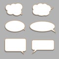 Vector set of stickers of speech bubbles. Blank empty white Royalty Free Stock Photo