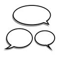 Vector set of stickers of speech bubbles. Blank empty white