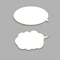 Vector set of stickers of speech bubbles. Blank empty white Royalty Free Stock Photo