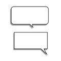 Vector set of stickers of speech bubbles. Blank empty white Royalty Free Stock Photo