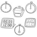 Vector set of stop watch Royalty Free Stock Photo