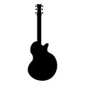 Vector set of string music instruments silhouettes. Electric guitars, acoustic guitars, classic guitar, bass guitar Royalty Free Stock Photo