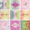 Vector set of stylish vintage floral backgrounds