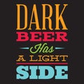 Vector set of stylized quotes on the topic of beer. Color text on a black background