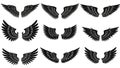 Vector Set of Stylized Wings - Angelic and Avian Designs Royalty Free Stock Photo