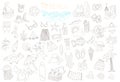 Vector set of summer doodles Royalty Free Stock Photo