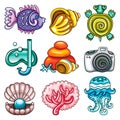 Vector set of Summer icons Royalty Free Stock Photo