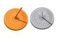 Vector set of Sundial icons in flat style isolated on a white background
