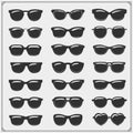 Vector set of sunglasses silhouette.