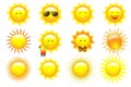 Vector Set Suns. Vector Royalty Free Stock Photo