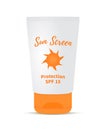 Vector 3d realistic sunscreen cream in tube.