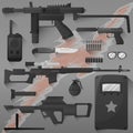 Vector set of swat, police gear.