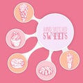 Vector set of sweet food