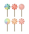Vector set of sweet lollipops - Christmas sugar cane