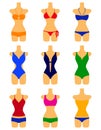 Vector set of swimwears