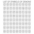 Vector set with symbols of demons