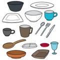 Vector set of tableware Royalty Free Stock Photo