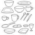 Vector set of tableware Royalty Free Stock Photo