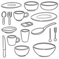 Vector set of tableware Royalty Free Stock Photo