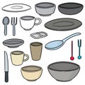 Vector set of tableware Royalty Free Stock Photo