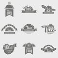 Vector set of taco logo concepts.