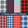 Vector set of tartan squared seamless abstract