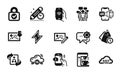 Vector set of Technical algorithm, Project deadline and Internet app icons simple set. Vector