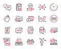Vector Set of Technology icons related to Chemical formula, Typewriter and Ab testing. Vector