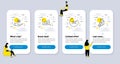 Vector Set of Technology icons related to 360 degrees, Graph and Freezing. Vector