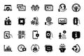 Vector Set of Technology icons related to Global business, Image gallery and Recycle water. Vector