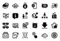Vector Set of Technology icons related to Management, Outsource work and Scroll down. Vector