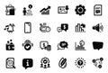 Vector Set of Technology icons related to Report timer, Teamwork and Hypoallergenic tested. Vector