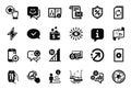 Vector Set of Technology icons related to Smile face, Approved message and Loan percent. Vector