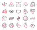 Vector Set of Technology icons related to Timeline, Falling star and Open box. Vector