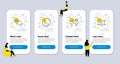 Vector Set of Technology icons related to Touchscreen gesture, Computer cables and Call center. Vector