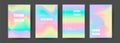 Vector set of template with holographic soft pastel backgrounds