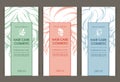 Vector set of templates color packaging hair care cosmetic