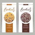 Vector set of templates cookies packaging, label, banner, poster, identity, branding