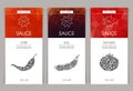 Vector set of templates packaging sauce