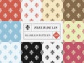 Vector set of ten fleur de lis seamless patterns Royalty Free Stock Photo