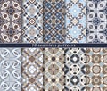 Vector set of ten seamless abstract patterns in ethnic Royalty Free Stock Photo