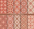 Vector set of ten seamless abstract patterns in ethnic style. Royalty Free Stock Photo