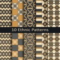 Vector set of ten seamless ethnic african patterns