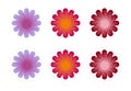 Vector set of terry flower icons Royalty Free Stock Photo