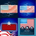 vector set of 4th july american independence day background illustration Royalty Free Stock Photo