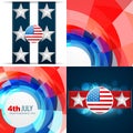 vector set of 4th july american independence day background illustration Royalty Free Stock Photo